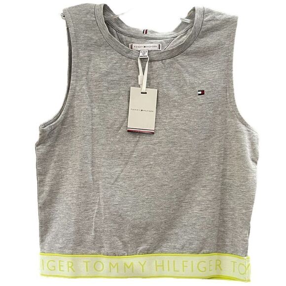TOMMY HILFIGER GIRLS TOP TANK LOGO GREAY HEATHER NWT SIZE XL 16 - Picture 1 of 4